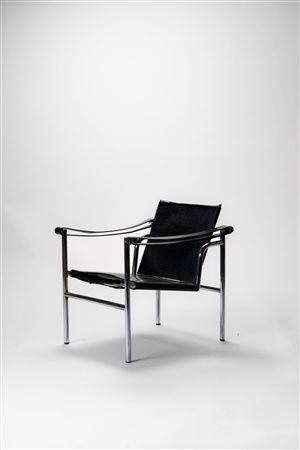 Le Corbusier - Pierre  Jeanneret - Charlotte Perriand (La Chaux-de-Fonds 1887 - Roccabruna 1965)  - Poltroncina modello LC1 Fauteuil dossier basculant, 1929