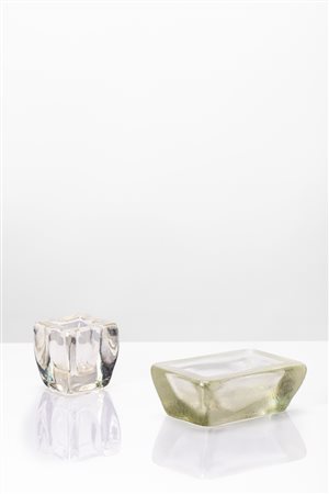 Manifattura Muranese ( )  - Piccolo vaso e posacenere in vetro, 1950 circa