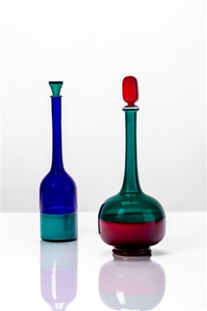 Gio Ponti (Milano 18 novembre 1891 - 16 settembre 1979)  - Coppia di bottiglie della serie Morandiane no. 4580 e no. 4491, 1955