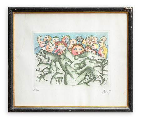 ENRICO BAJ (1924-2003) - Senza Titolo (Futurismo statico), 1983 circa