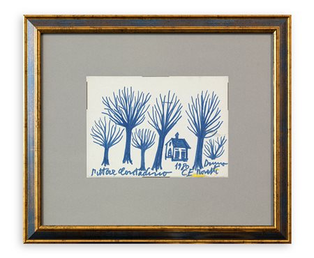 BRUNO ROVESTI (1907-1987) - Paesaggio con piante nude, 1980
