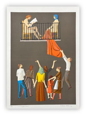 GIOVANNI ROSSI (1907-1985) - Il drappo rosso, 1979