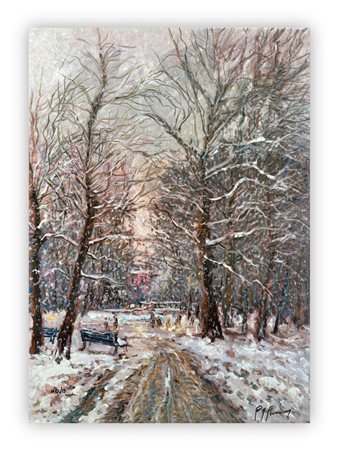 GIOVANI FRANCESCO GONZAGA (1921-2007) - Nevicata a Milano