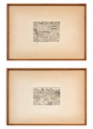 GIOVANNI OMICCIOLI (1901-1975) - Lotto unico di 2 acqueforti