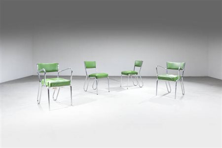 MUSSO ARREDAMENTO<BR>Coppia di poltroncine e coppia di sedie