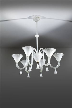 BAROVIER & TOSO<BR>Lampadario a sei braccia