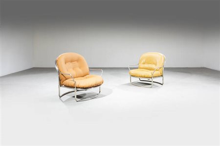 CARLO DE CARLI<BR>Coppia di poltrone mod. 915