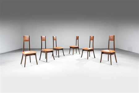 ANGELO MANGIAROTTI<BR>Sei sedie mod. Programma S11