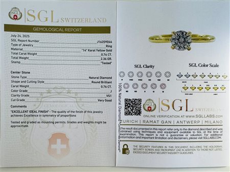 Anello in oro - giallo con diamante 2,36 gr – RNG50701
