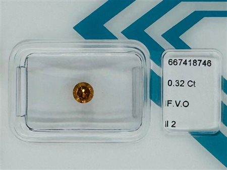 DIAMANTE NATURAL POLISHED 0,32 CT FANCY ARANCIO VIVIDO - I2 - C31220-9B
