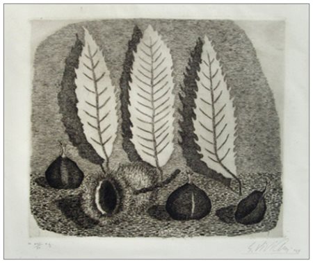 GIUSEPPE VIVIANI Agnano Pisano 1898 – Pisa 1965 Castagne e foglie 1949...