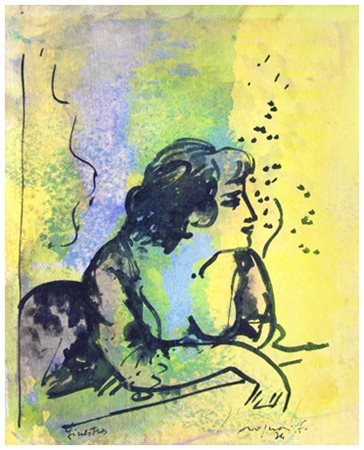 FRANCO ROGNONI Milano 1913 – 1999 Finestra 1974 Pittura e t.m. su carta...