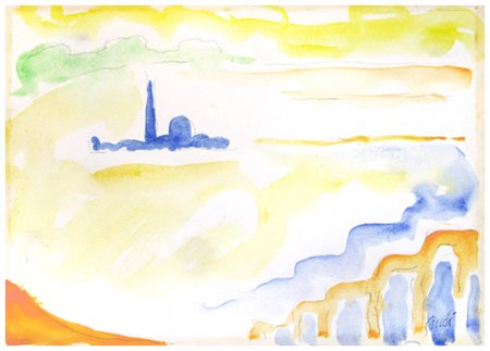 VIRGILIO GUIDI Roma 1891 – Venezia 1984 Senza titolo Gouache e grafite su...