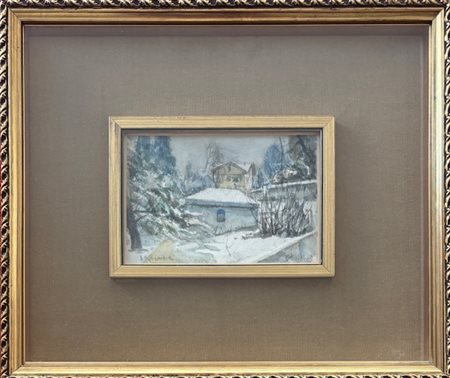 Domenico de Bernardi Besozzo (VA) 1892 – 1963 La casa del pittore sotto la neve