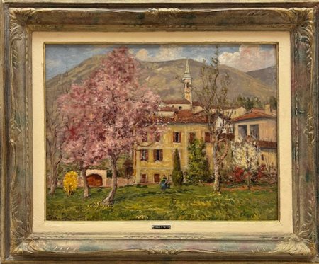 Carlo Aimetti Bisuschio (va) 1901 - Milano 1987 Veduta di Cuasso al piano, Varese