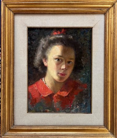 Pacifico Sidoli Bettola (PC) 1868 - Piacenza 1963 Ritratto femminile 