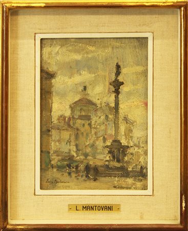 LUIGI MANTOVANI, "Veduta di città", anni '40