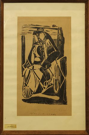 ALFREDO BILLETTO, "Uomo in bicicletta", 1957