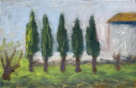 Ottone Rosai “Casa e cipressi” 1956-57