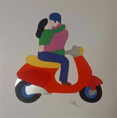 Marco Lodola “Bacio in vespa”