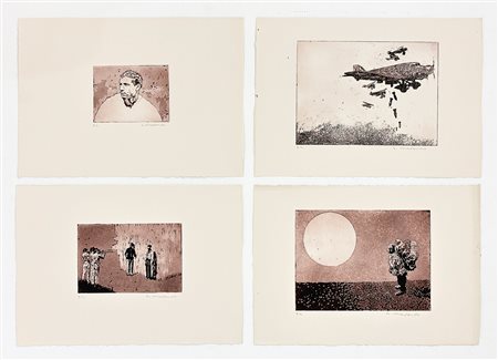 GIUSEPPE (BEPPE) MADAUDO (1950) - Lotto unico composto da 4 acqueforti