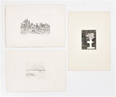 GIOVANNI OMICCIOLI (1901-1975)  Lotto unico composto da 3 acqueforti