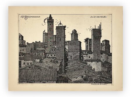 BENVENUTO DISERTORI (1887-1969) - San Gimignano, 1917