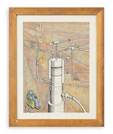 ALBERTO FORNAI (1947) - La macchina inutile n.3, 1976