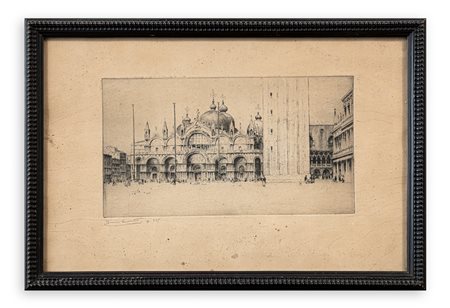 BRUNO CROATTO (1875-1948) - Venezia. La Basilica di San Marco