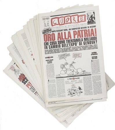 AA.VV - 50 NUMERI DI "CUORE", STORICA RIVISTA DI SATIRA, DAL 50 AL 100 e L'INTERO "COLOMBO" DI TULLIO ALTAN IN ALLEGATO .