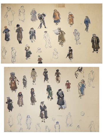 AUTORE IGNOTO - Studi di figure , Francia primi '900.