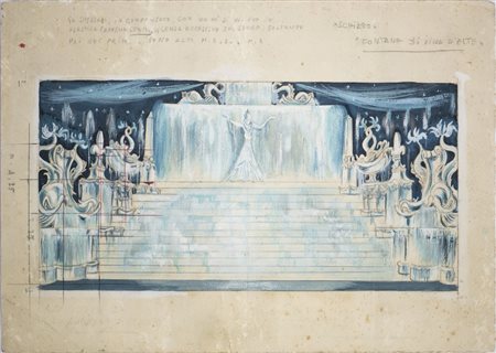 Pompei Mario (1903 - 1958) - Schizzo per "Fontane di Villa D'Este".