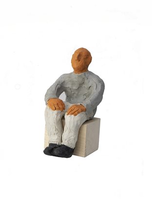 NOTARGIACOMO GIANFRANCO (n. 1945) - "Omino"Opera iconica, segnica, elemento di una grande installazione da parte di uno dei protagonisti della cultura figurativa.