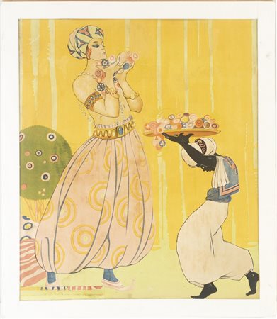 Autore non identificato - Manifesto pubblicitario originale  Art Noveau alla Maniera di Vito Timmel (Vienna 1886).