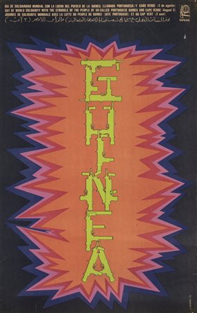 Abreu Lazaro (n. 1941) - Storico e Raro Manifesto Cubano per la giornata di solidarietà con i popoli della Guinea portoghese e di Capo Verde, pubblicato da OSPAAL.