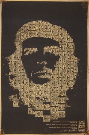 Forjans Jesus (n. 1928) - Raro Poster del Che by OSPAAAL (the Organization in Solidarity with the People of Africa, Asia and Latin America) : Il giorno dell'eroico guerrigliero.