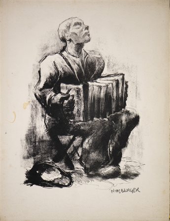 Hinsberger Alexis (1907 - 1966) - Suonatore di fisarmonica.