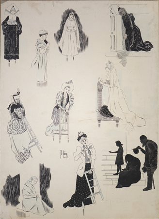 Autore non identificato - Pannello con illustrazioni.