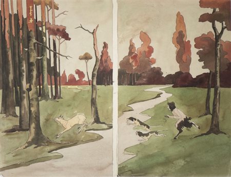 Autore non identificato - Scena mitologica di caccia.