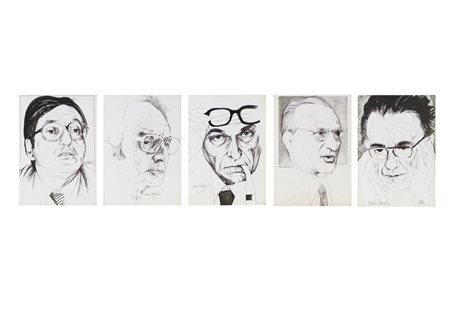 TEDESCHI NANI  (n. 1938) - LOTTO COMPOSTO DA N. 5 RITRATTI.