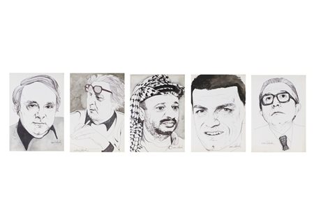 TEDESCHI NANI  (n. 1938) - LOTTO COMPOSTO DA N. 5 RITRATTI.