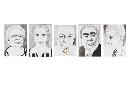 TEDESCHI NANI  (n. 1938) - LOTTO COMPOSTO DA N. 5 RITRATTI.