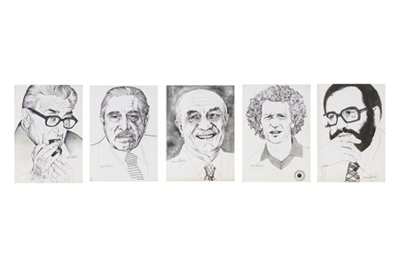 TEDESCHI NANI  (n. 1938) - LOTTO COMPOSTO DA N. 5 RITRATTI.