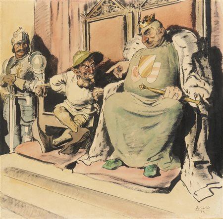 BOCCASILE GINO (1901 - 1952) - Bertoldo e Re Alboino per "Bertoldo Bertoldino e Cacasenno".