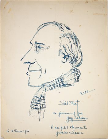 Guys - Ritratto d'epoca del grande poeta francese Paul Fort.