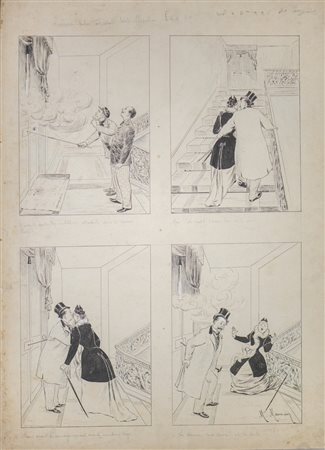 Autore non identificato - Serie di vignette umoristiche.