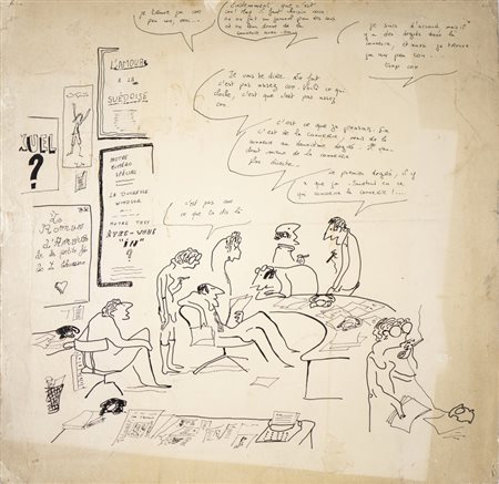 AUTORE IGNOTO - Scena satirica: L'amore in stile Svedese...