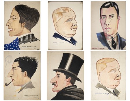 Guys - Una serie di ritratti satirici francesi d'epoca.