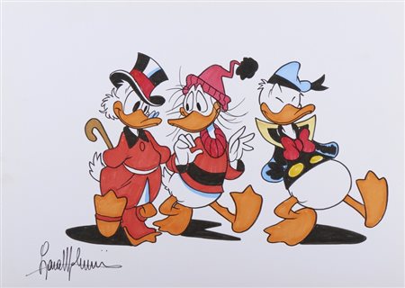 MOLINARI LARA (n. 1970) - Zio Paperone, Paperoga e Paperino.