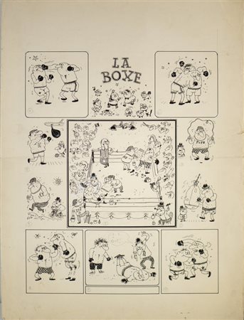 detto Oski Oscar Conti (1914 - 1979) - La Boxe. .